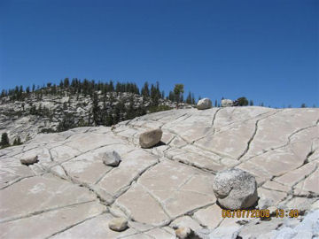 Fractured Rock at Olmstead Park. Photo by the Keatings, June 2008